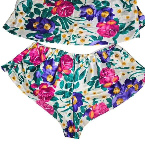Two-Piece Solange Womens Floral Print Sleepwear Set With Shorts & Cami Top sz 22 - Picture 2 of 6